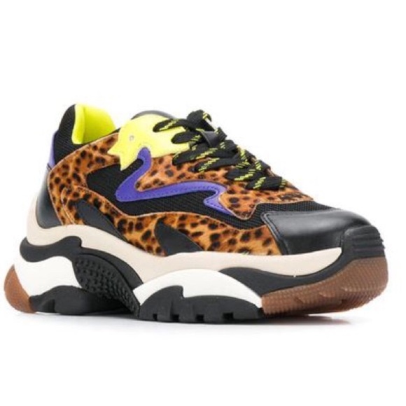 NWOT/B Ash Chunky Leopard Print Sneakers - Picture 2 of 10